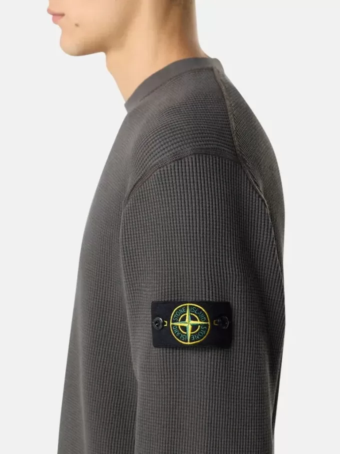 Sweat-shirt à col rond avec détails côtelés