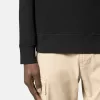 Sweat-shirt à col rond avec détails côtelés