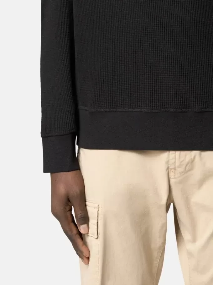 Sweat-shirt à col rond avec détails côtelés