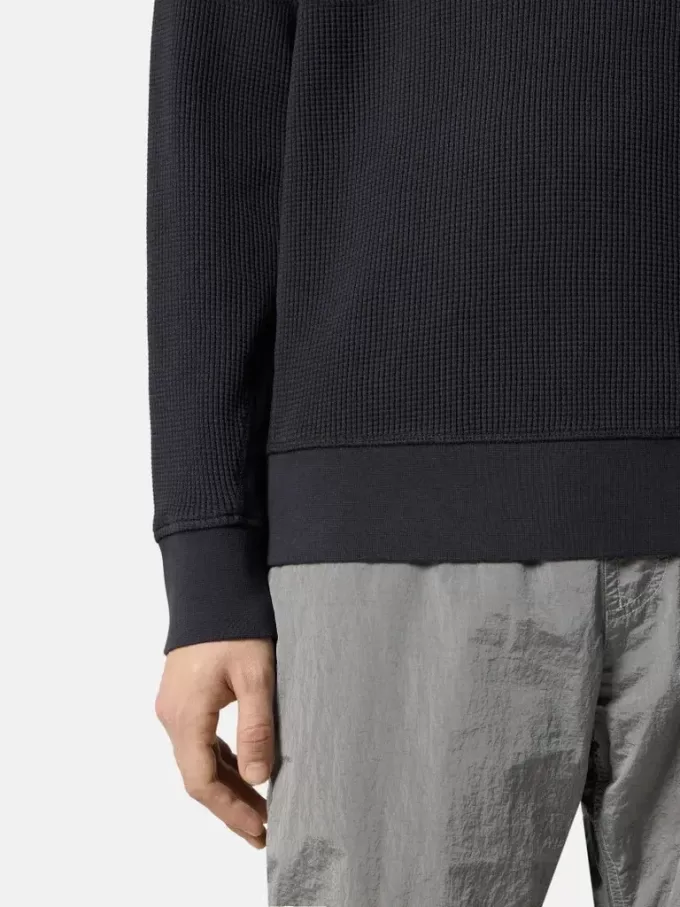 Sweat-shirt à col rond avec détails côtelés