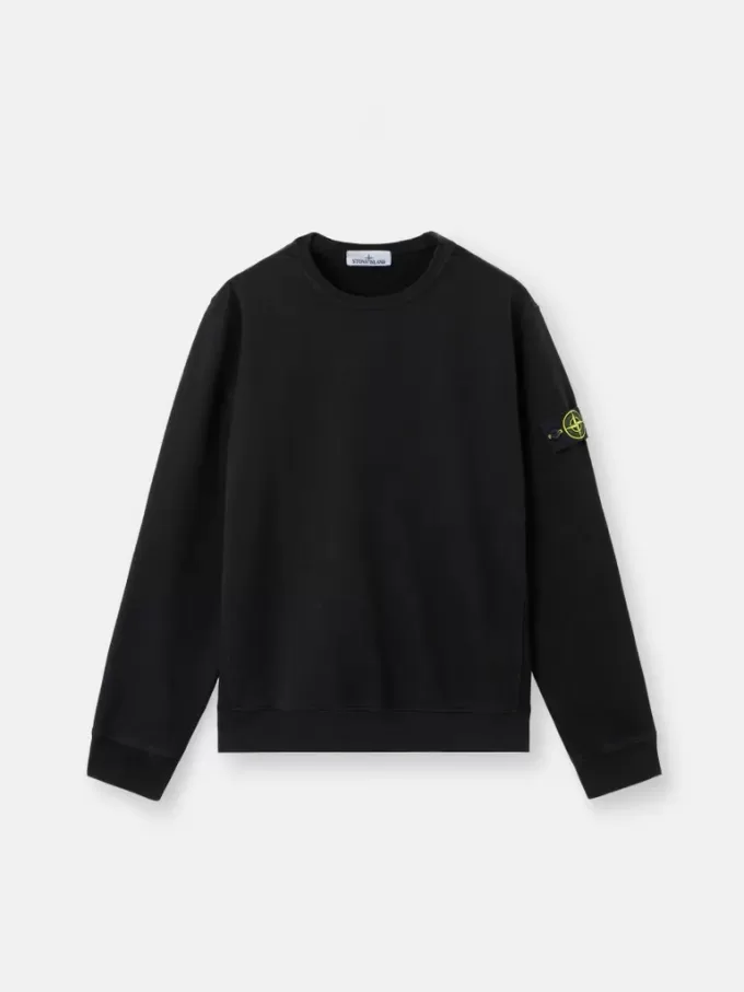 Sweat-shirt à col rond et coupe classique avec empiècements côtelés Sweat-shirt à col rond et coupe classique avec empiècements côtelés