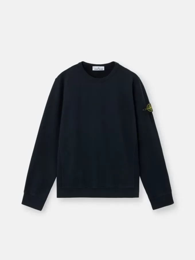 Sweat-shirt à col rond et coupe classique avec empiècements côtelés Sweat-shirt à col rond et coupe classique avec empiècements côtelés