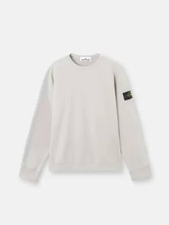 Sweat-shirt à col rond et coupe classique avec empiècements côtelés