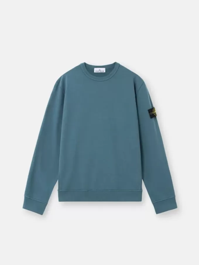 Sweat-shirt à col rond et coupe classique avec empiècements côtelés Sweat-shirt à col rond et coupe classique avec empiècements côtelés