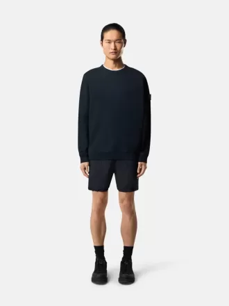 Sweat-shirt à col rond et coupe classique avec empiècements côtelés Sweat-shirt à col rond et coupe classique avec empiècements côtelés