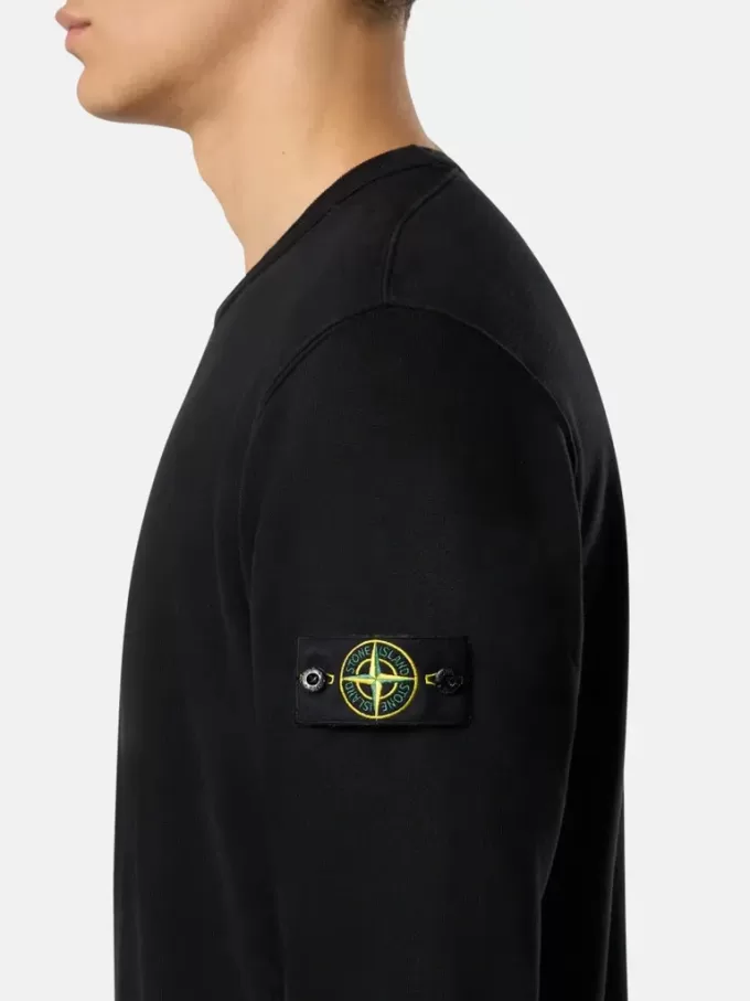 Sweat-shirt à col rond et coupe classique avec empiècements côtelés Sweat-shirt à col rond et coupe classique avec empiècements côtelés
