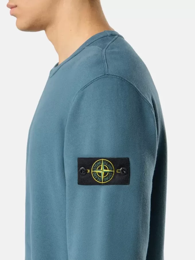 Sweat-shirt à col rond et coupe classique avec empiècements côtelés Sweat-shirt à col rond et coupe classique avec empiècements côtelés