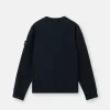 Sweat-shirt à col rond et coupe classique avec empiècements côtelés Sweat-shirt à col rond et coupe classique avec empiècements côtelés