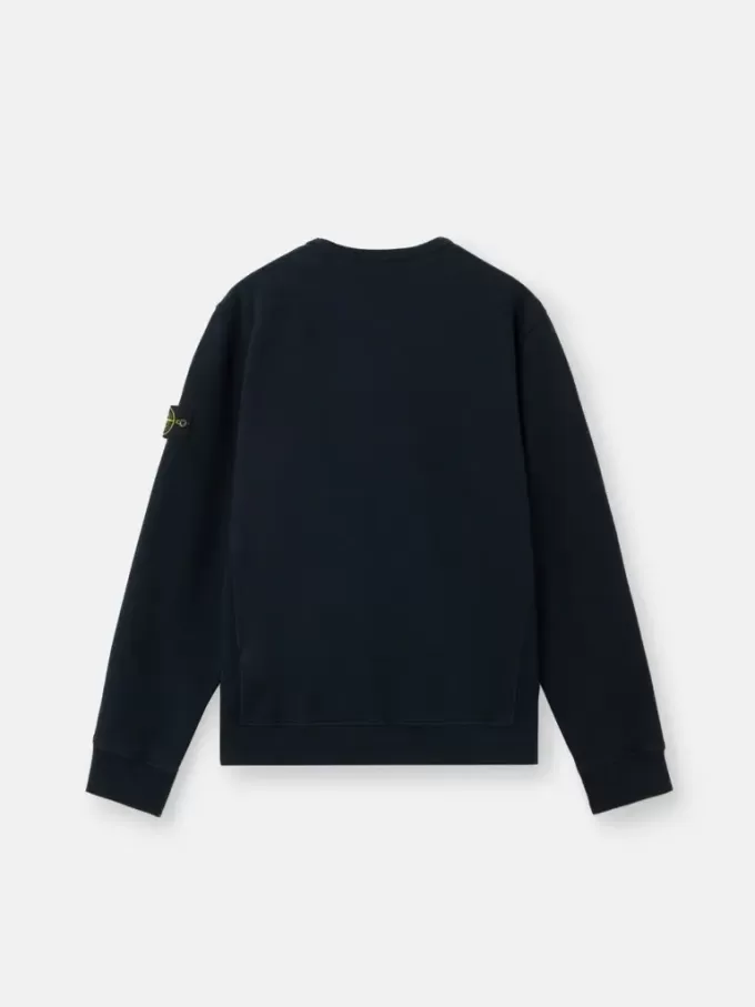 Sweat-shirt à col rond et coupe classique avec empiècements côtelés Sweat-shirt à col rond et coupe classique avec empiècements côtelés