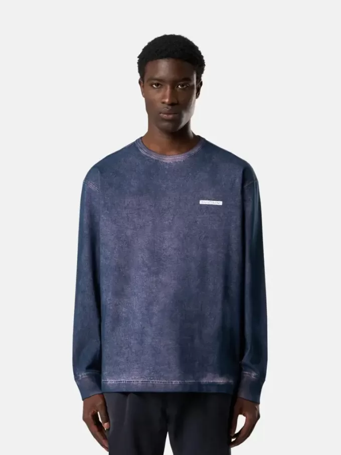 Sweat-shirt à col rond et coupe classique avec inscription imprimée