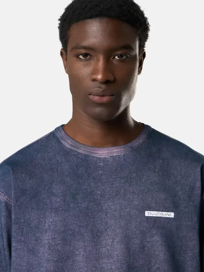 Sweat-shirt à col rond et coupe classique avec inscription imprimée