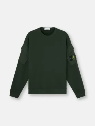 Sweat-shirt à col rond et coupe classique avec poches sur les manches