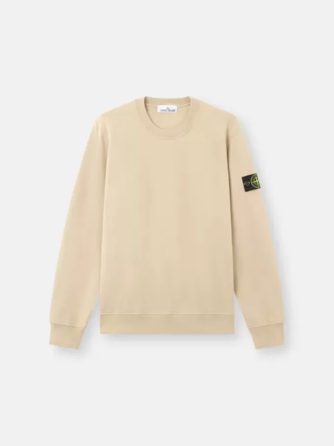 Sweat-shirt à col rond et coupe classique avec poignets élastiqués