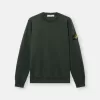Sweat-shirt à col rond et coupe classique avec poignets élastiqués