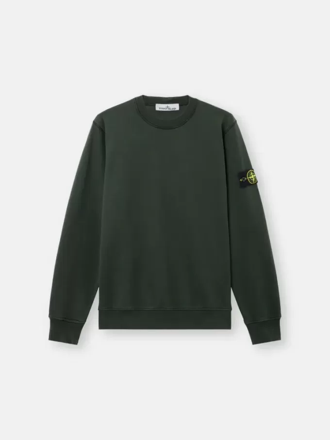Sweat-shirt à col rond et coupe classique avec poignets élastiqués