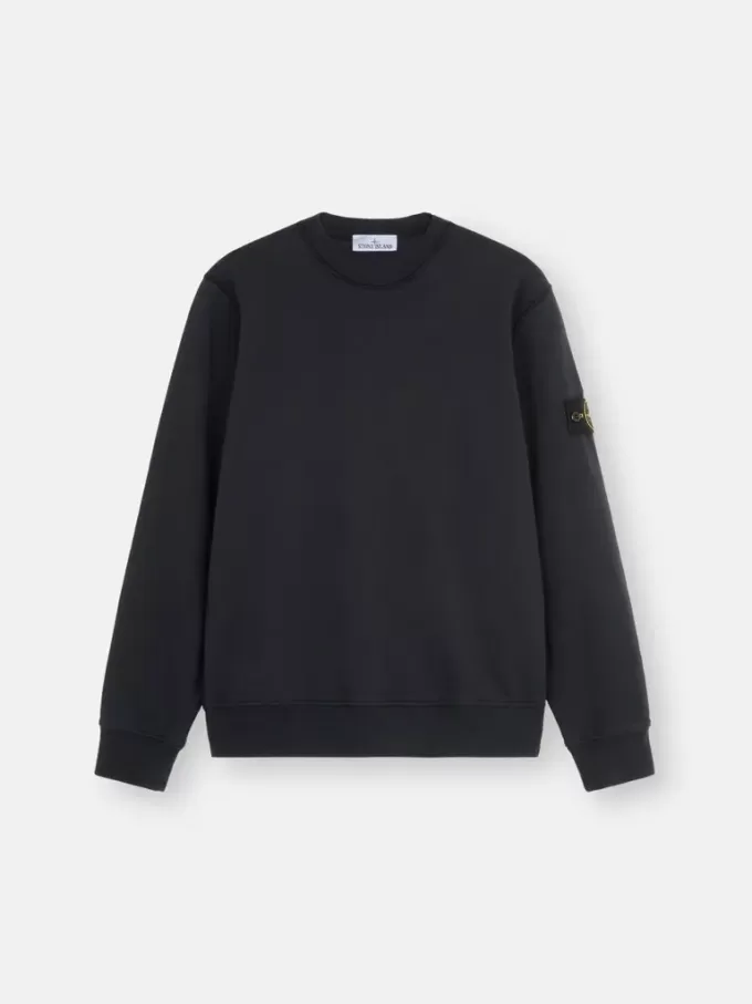 Sweat-shirt à col rond et coupe classique avec poignets élastiqués