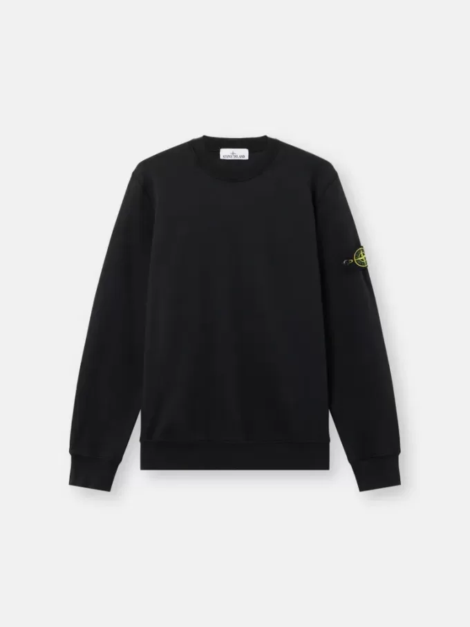 Sweat-shirt à col rond et coupe classique avec poignets élastiqués