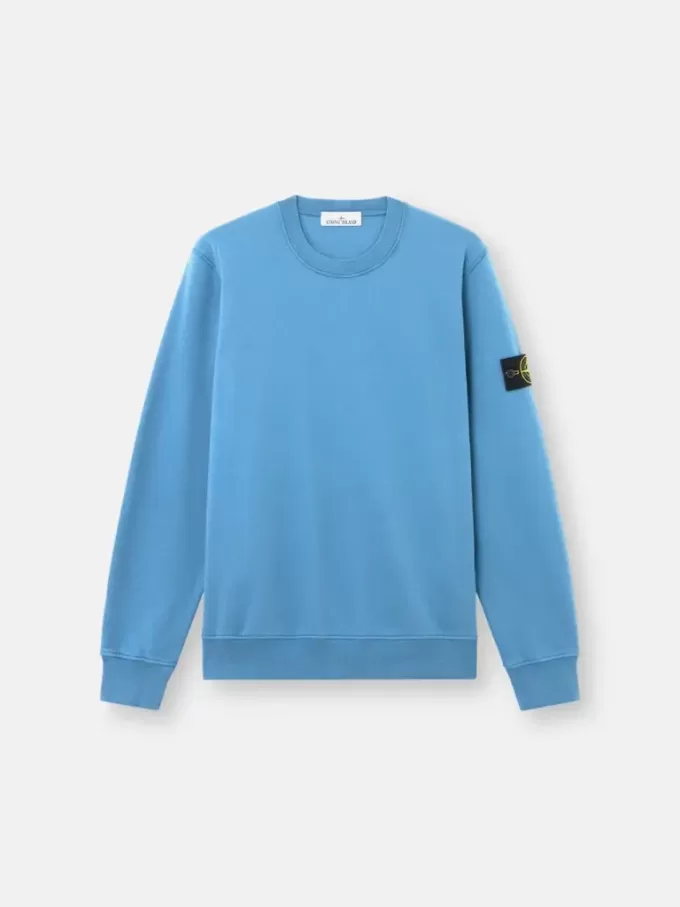 Sweat-shirt à col rond et coupe classique avec poignets élastiqués