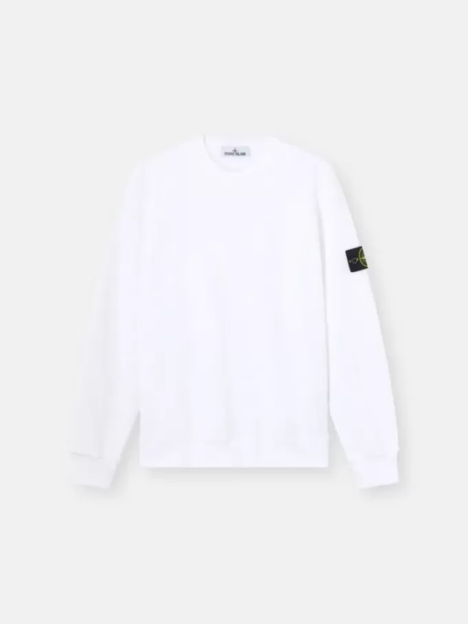 Sweat-shirt à col rond et coupe classique avec poignets élastiqués