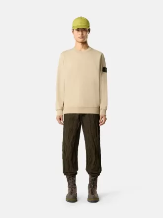 Sweat-shirt à col rond et coupe classique avec poignets élastiqués