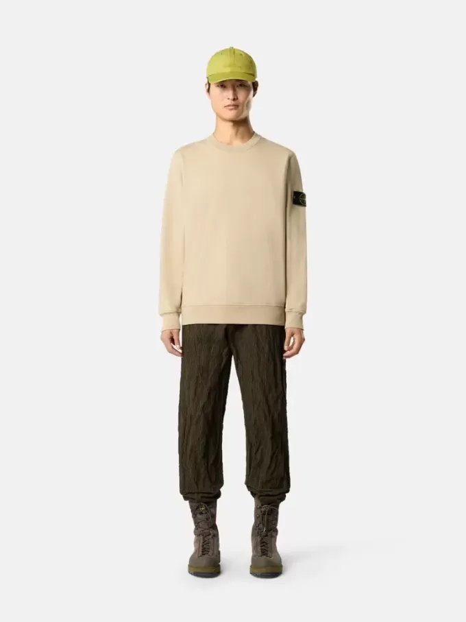 Sweat-shirt à col rond et coupe classique avec poignets élastiqués
