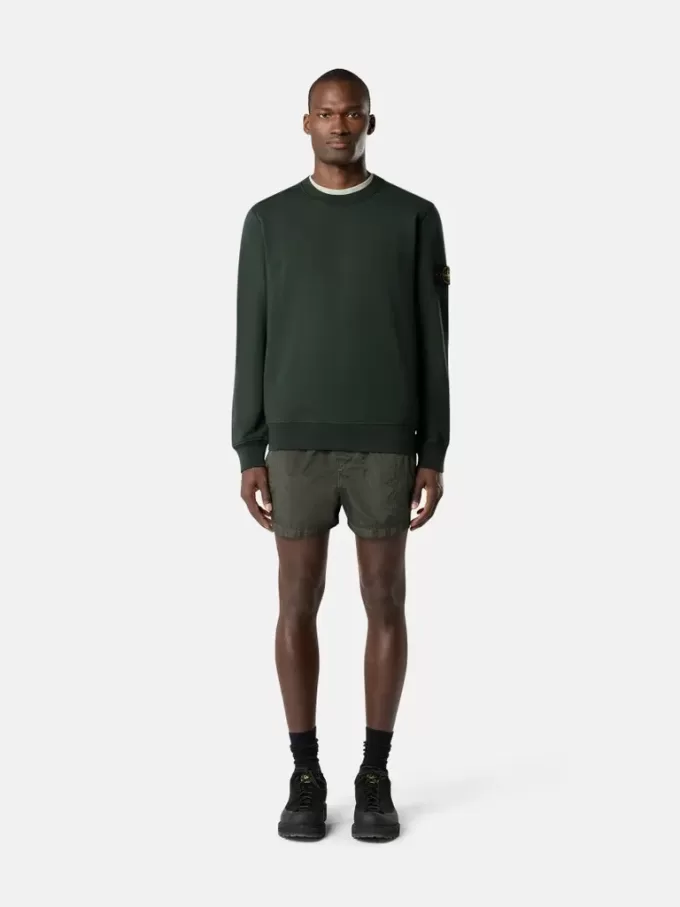 Sweat-shirt à col rond et coupe classique avec poignets élastiqués
