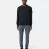 Sweat-shirt à col rond et coupe classique avec poignets élastiqués