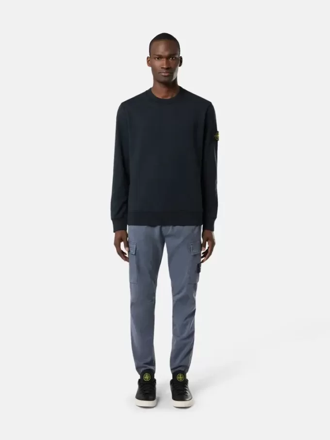 Sweat-shirt à col rond et coupe classique avec poignets élastiqués