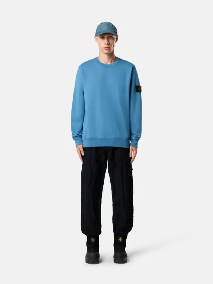 Sweat-shirt à col rond et coupe classique avec poignets élastiqués