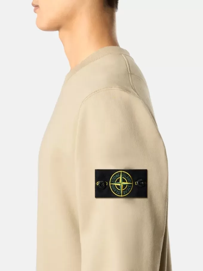 Sweat-shirt à col rond et coupe classique avec poignets élastiqués