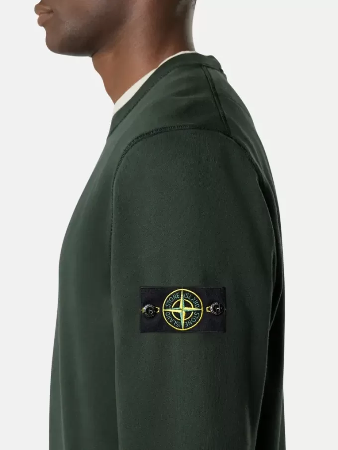 Sweat-shirt à col rond et coupe classique avec poignets élastiqués