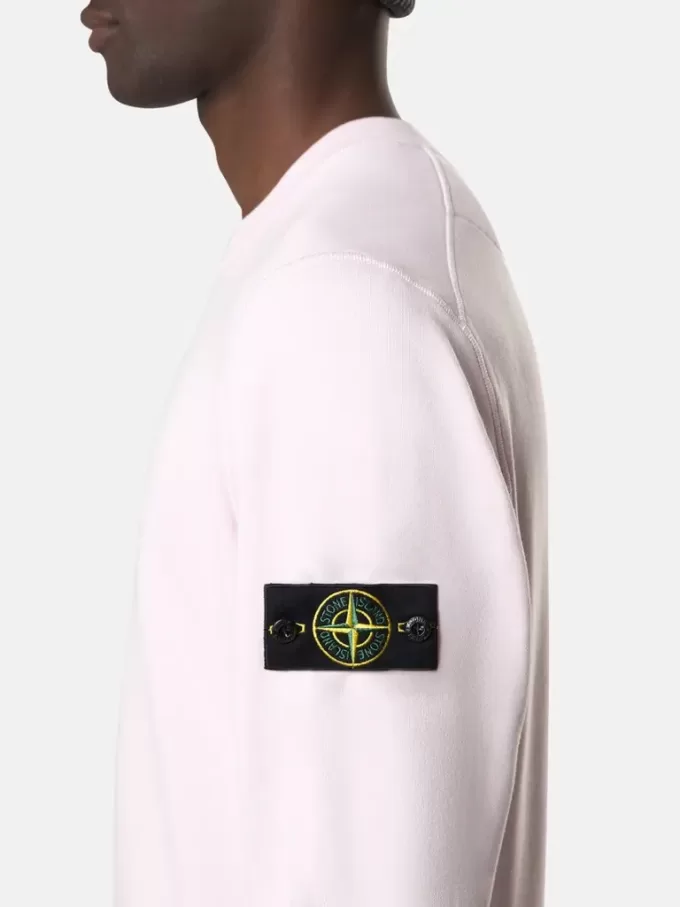 Sweat-shirt à col rond et coupe classique avec poignets élastiqués