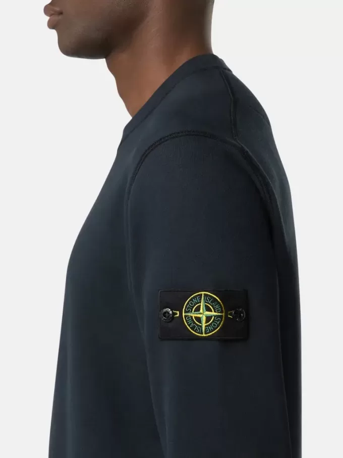 Sweat-shirt à col rond et coupe classique avec poignets élastiqués