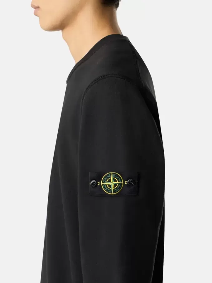Sweat-shirt à col rond et coupe classique avec poignets élastiqués