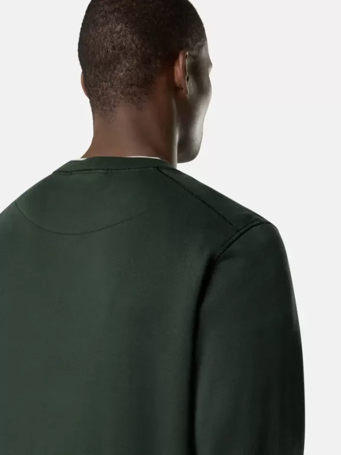 Sweat-shirt à col rond et coupe classique avec poignets élastiqués