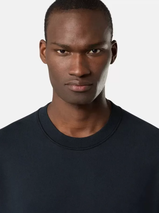 Sweat-shirt à col rond et coupe classique avec poignets élastiqués