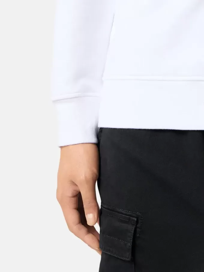 Sweat-shirt à col rond et coupe classique avec poignets élastiqués
