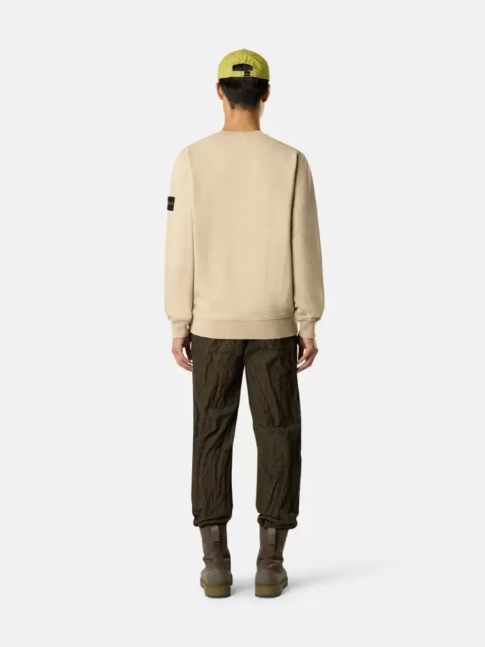Sweat-shirt à col rond et coupe classique avec poignets élastiqués