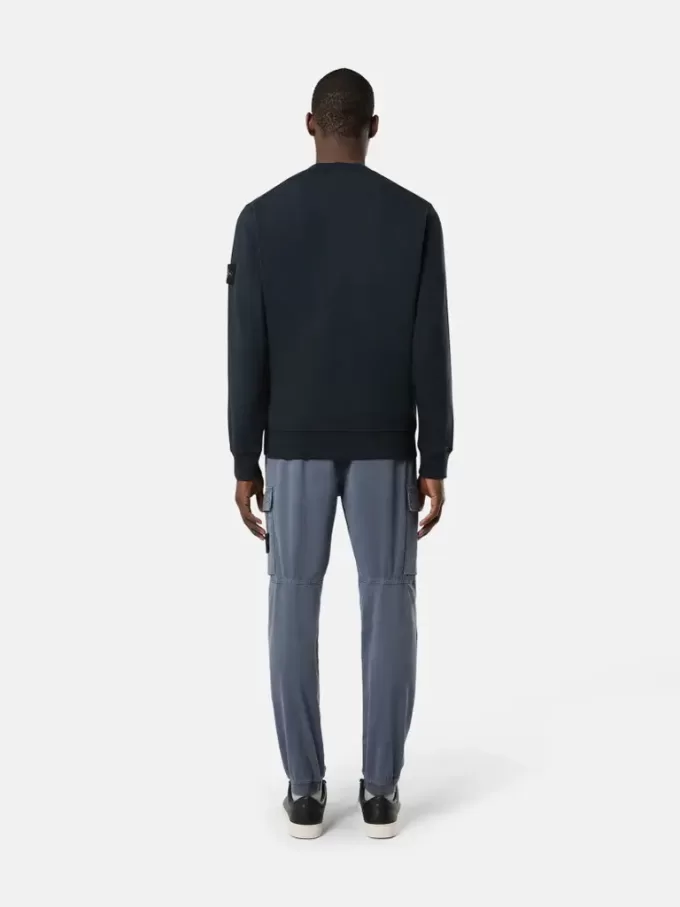 Sweat-shirt à col rond et coupe classique avec poignets élastiqués