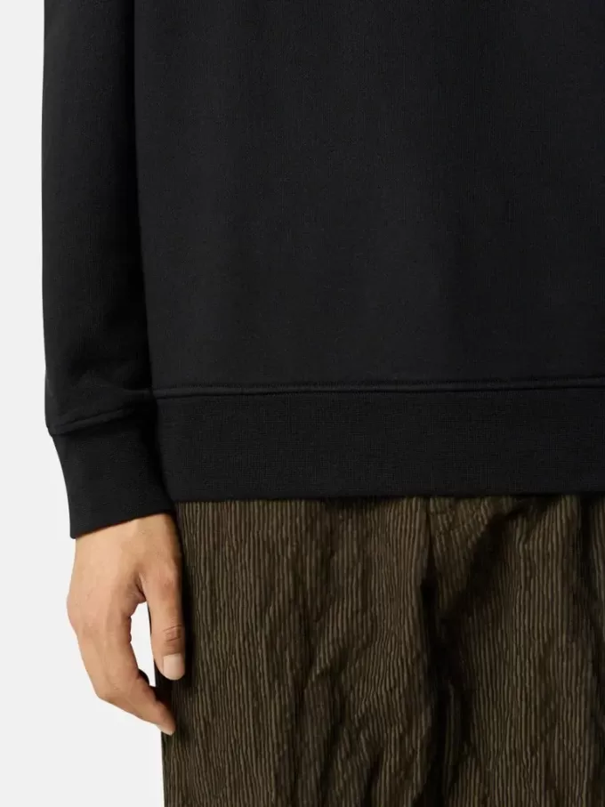 Sweat-shirt à col rond et coupe classique avec poignets élastiqués