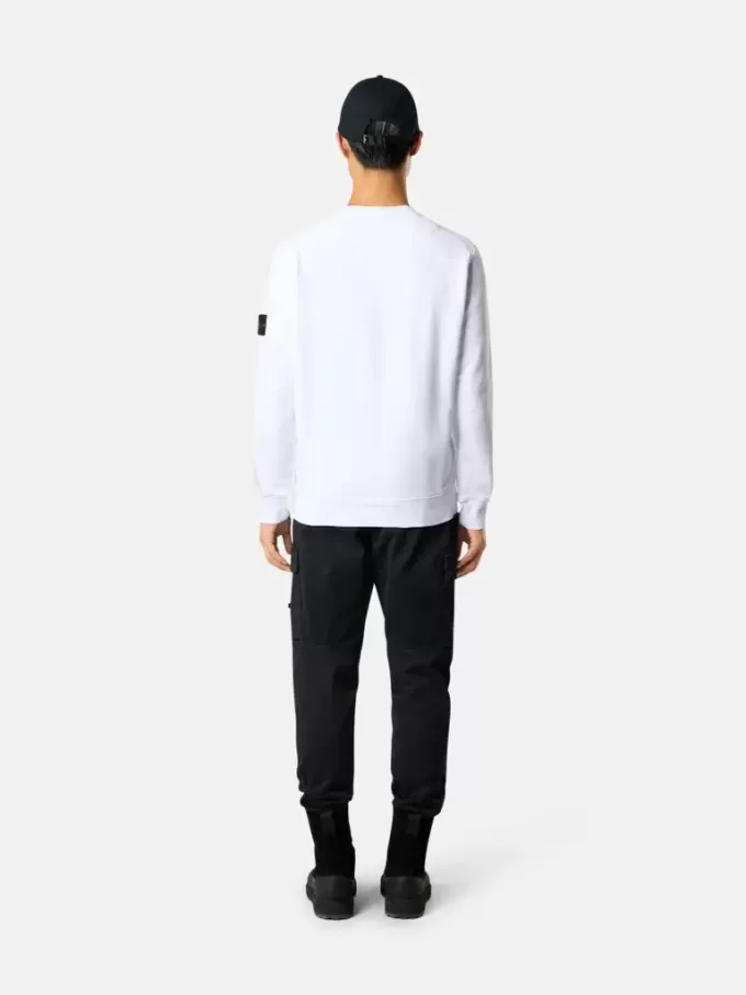 Sweat-shirt à col rond et coupe classique avec poignets élastiqués