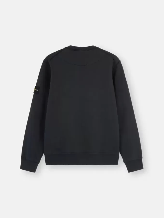 Sweat-shirt à col rond et coupe classique avec poignets élastiqués