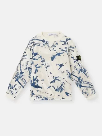 Sweat-shirt à col rond oversize avec imprimé camouflage