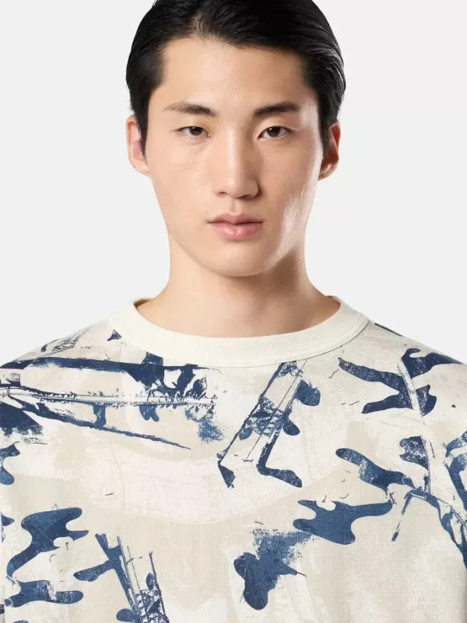 Sweat-shirt à col rond oversize avec imprimé camouflage Sweat-shirt à col rond oversize avec imprimé camouflage