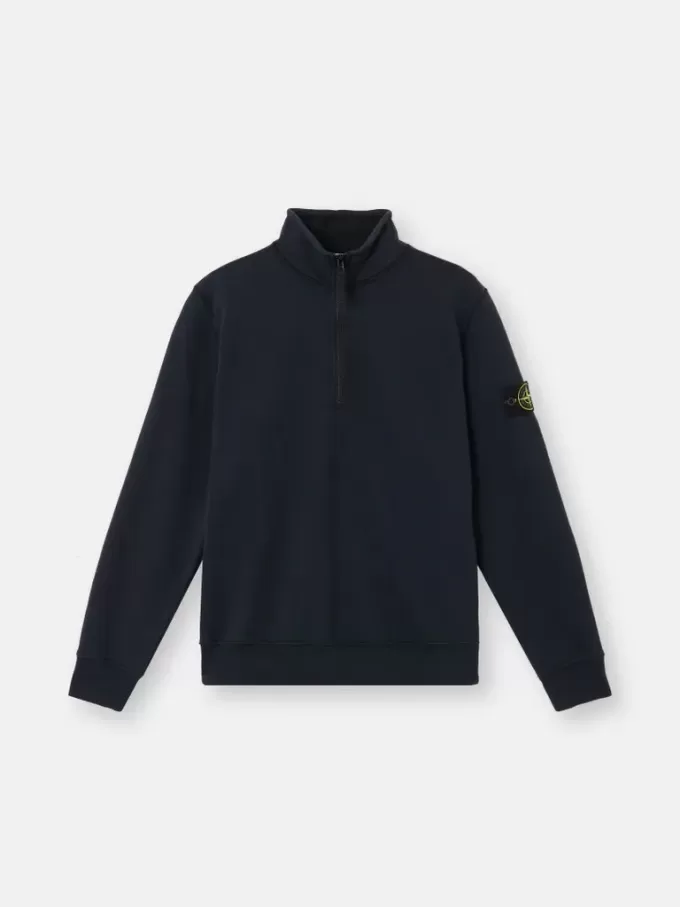Sweat-shirt à demi-zip avec poches plaquées