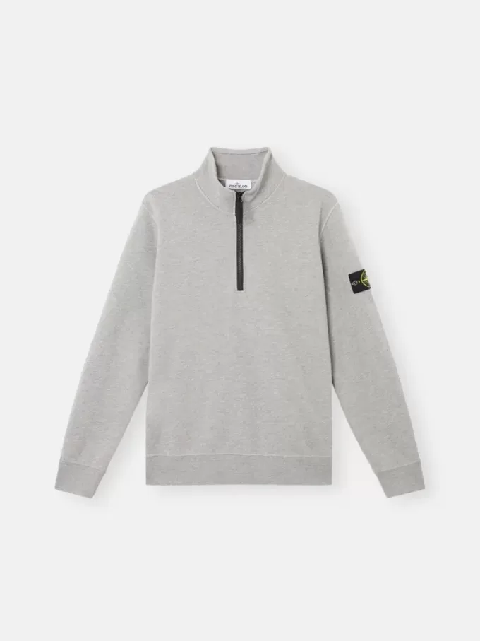 Sweat-shirt à demi-zip avec poches plaquées