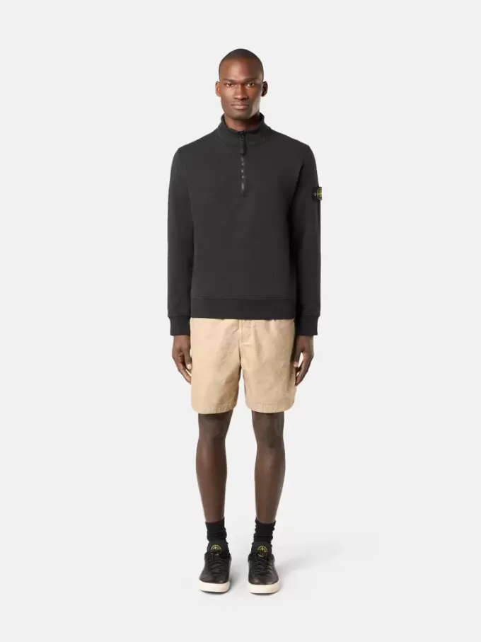 Sweat-shirt à demi-zip avec poches plaquées