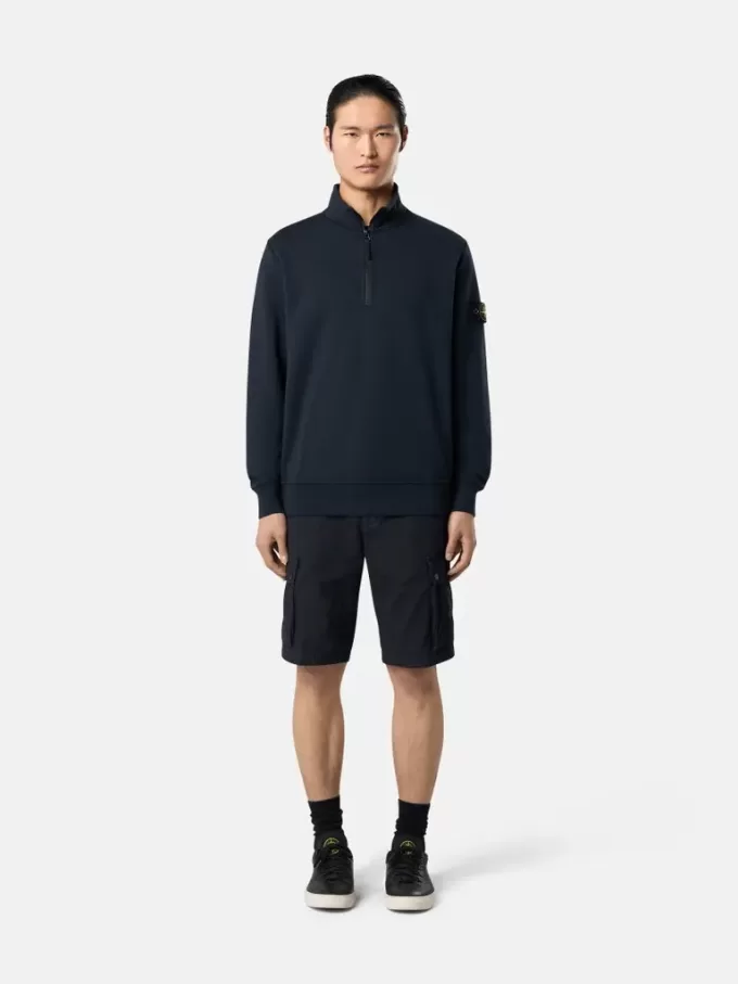 Sweat-shirt à demi-zip avec poches plaquées