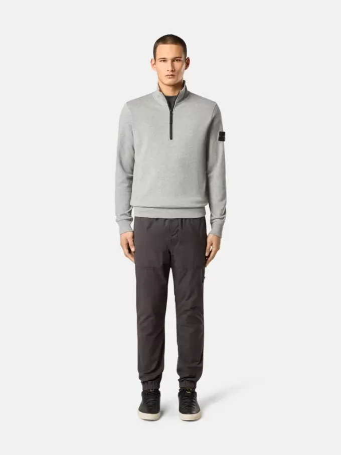 Sweat-shirt à demi-zip avec poches plaquées