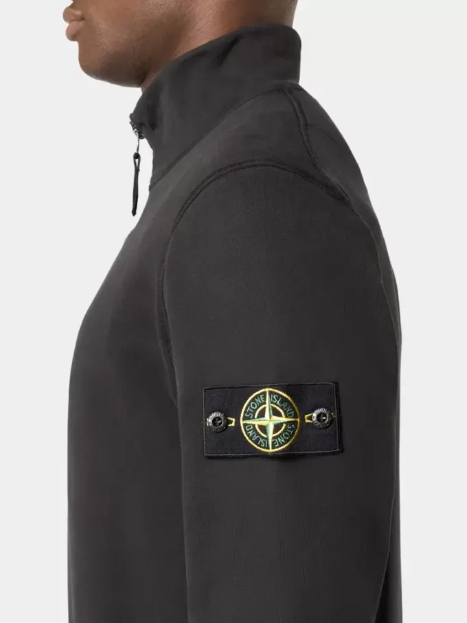 Sweat-shirt à demi-zip avec poches plaquées